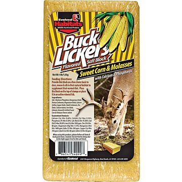 Evolved Habitats Buck Lickers EVO34099 Mineral Block, Sweet Corn Flavor, 4 lb