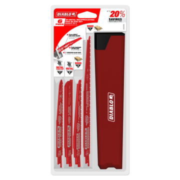 6 pc Nail-Embedded Wood and Metal Cutting/Demolition Recip Set
