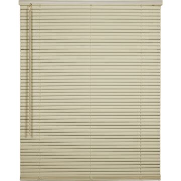 Home Impressions 30 In. x 64 In. x 1 In. Ivory Vinyl Light Filtering Cordless Mini Blind