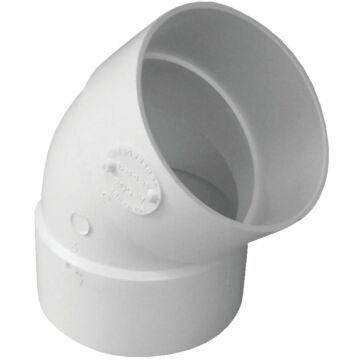 IPEX Canplas 3 In. SDR 35  45 Deg. PVC Sewer and Drain Elbow (1/8 Bend)