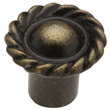 3/4 in Antique Brass Decorative Knob