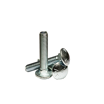 Carriage Bolt, Grade 5, Coarse Thread, 1/4-20, 1.5" Length, Zinc Plated, CR+3