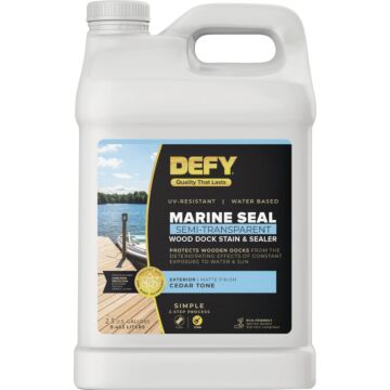 Defy Marine Seal Wood Dock Stain & Sealer, Cedar Tone, 2.5 Gal.