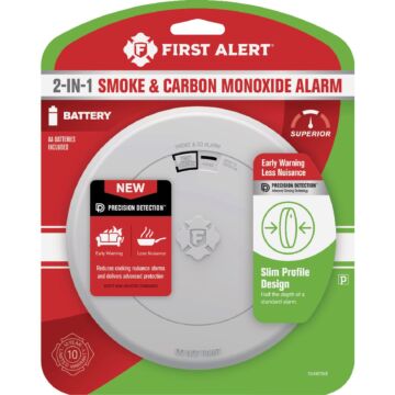 First Alert 2-In-1 Battery Operated Photoelectric Smoke & Carbon Monoxide Alarm