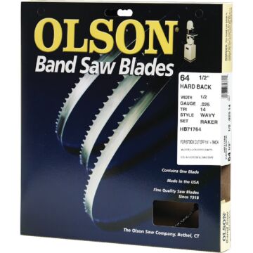 Olson 64-1/2 In. x 1/2 In. 14 TPI Wavy Hard Back Metal Cutting Band Saw Blade