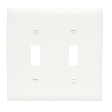 Toggle Switch Openings, Two Gang, White