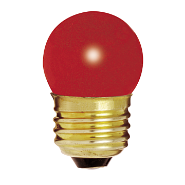 Satco 7.5 Watt S11 Incandescent - Ceramic Red - 2500 Average rated hours - Medium base - 120 Volt - Carded