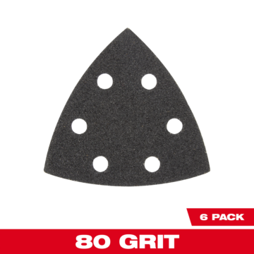 Milwaukee 3-1/2” 80 Grit Triangle Sandpaper (6 PK)
