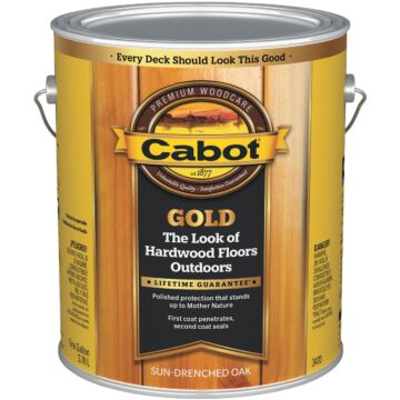 Cabot Gold Exterior Stain, Sun-Drenched Oak, 1 Gal.