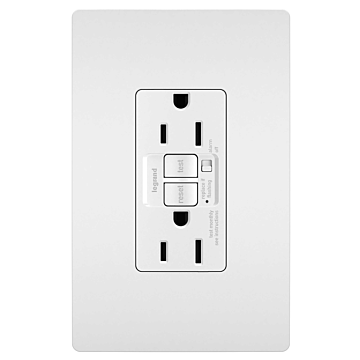 Pass & Seymour radiant® Tamper-Resistant 15A Duplex Self-Test GFCI Receptacles with Audible Alarm and SafeLock® Protection, White