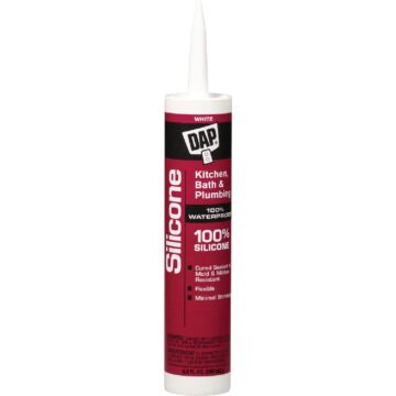 DAP 100% Silicone Kitchen, Bath & Plumbing Sealant, Clear 9.8oz