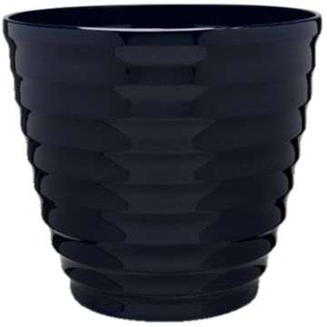 Southern Patio HDR-064756 Planter, 14 in Dia, Round, Beehive Design, Resin, Navy