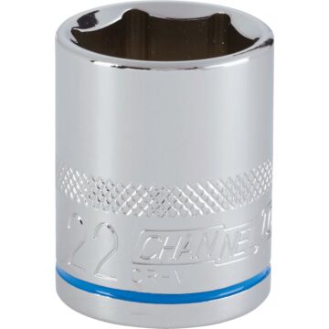 Channellock 1/2 In. Drive 22 mm 6-Point Shallow Metric Socket