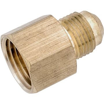 Anderson Metals 754046-0604 Tube Coupling, 3/8 x 1/4 in, Flare x FNPT, Brass