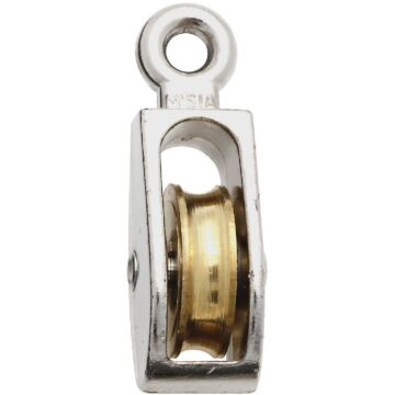 National 3203 1 In. O.D. Single Fixed Eye No-Rust Rope Pulley