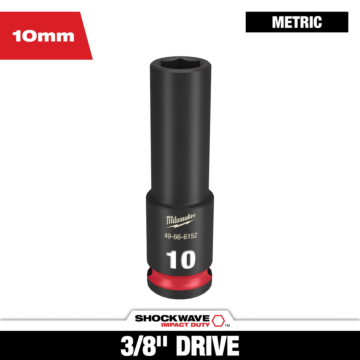 Milwaukee SHOCKWAVE™ Impact Duty 3/8" Drive 10MM Deep 6 Point Socket