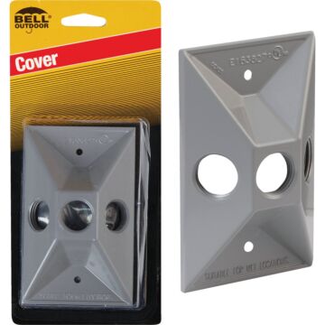 Bell 3-Outlet Rectangular Zinc Gray Cluster Weatherproof Outdoor Box Cover