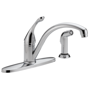 Delta Collins™: Single Handle Kitchen Faucet With Spray - Single Handle Lever - Chrome