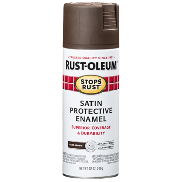 Stops Rust® Spray Paint and Rust Prevention - Protective Enamel Spray Paint - 12 oz. Spray - Satin Dark Brown