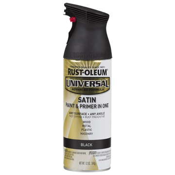 Universal Premium Spray Paint - Satin Spray Paint - 12 oz. Spray - Satin Black