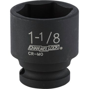 Channellock 1/2 In. Drive 1-1/8 In. 6-Point Shallow Standard Impact Socket