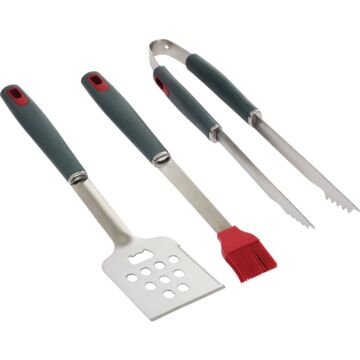 GrillPro Resin Handle Stainless Steel 3-Piece BBQ Tool Set