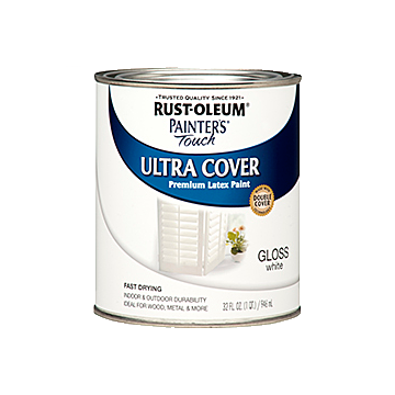 Painter's® Touch Ultra Cover - Ultra Cover Multi-Purpose Gloss Brush-On Paint - Quart - Gloss White