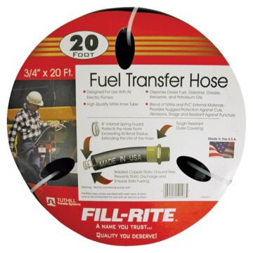 Fill-Rite FRH07520 Fuel Transfer Hose, 20 ft L, Neoprene, Black