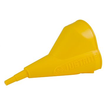 Justrite Funnel for Steel Type I Safety Cans Only, 1 Gallon and Above, Polyethylene, Yellow - 11202Y