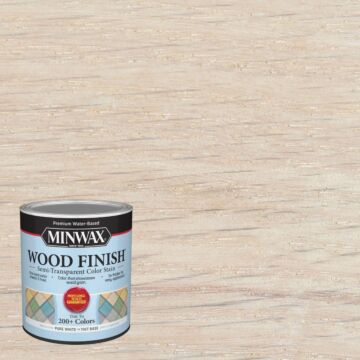 Minwax Wood Finish Water-Based Semi-Transparent Color Stain, White Tint Base, 1 Qt.