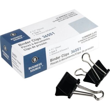 Business Source 1.25 In. W. Medium Binder Clips (12-Pack)