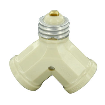 Leviton 15 Amp 660-Watt Twin Light-Socket Adapter, Black