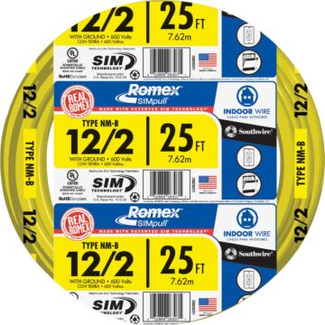 Romex 25 ft 12/2 NM-B Electrical Wire