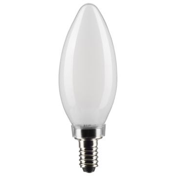 Satco 4 Watt B11 LED Filament - Frosted - Candelabra Base - 2700K - 350 Lumens - 120 Volt - 2-Pack