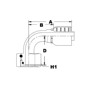 12 Series End Metric O-Ring Female Swivel 90°