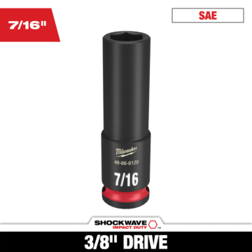 Milwaukee SHOCKWAVE™ Impact Duty 3/8" Drive 7/16" Deep 6 Point Socket