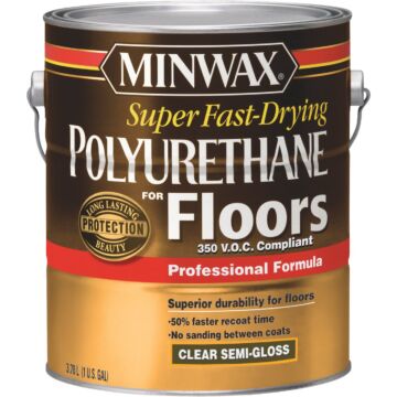 Minwax VOC Fast Drying Polyurethane For Floor (Semi-Gloss - Clear) 1 gal