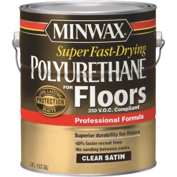 Minwax VOC Fast Drying Polyurethane For Floor (Satin - Clear) 1 gal