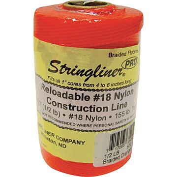 Stringliner Pro Series 35459 Construction Line, #18 Dia, 500 ft L, 165 lb Working Load, Nylon, Fluorescent Orange