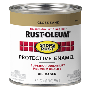 Stops Rust® Spray Paint and Rust Prevention - Protective Enamel Brush-On Paint - Half-Pint Gloss - Gloss Sand