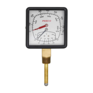 PASCO 50 Psi - 260F Square Boiler Gauge - Bottom Mount