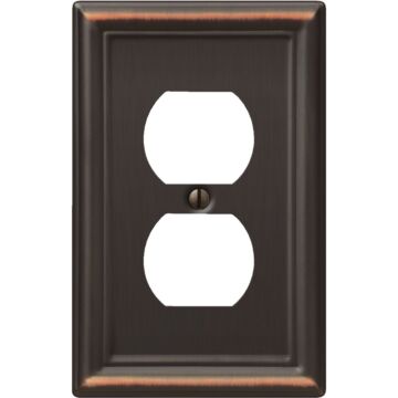 Amerelle Chelsea 1-Gang Steel Duplex Opening Wall Plate (Aged Bronze)