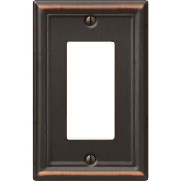 Amerelle Chelsea 1-Gang Steel Decorator Opening Wall Plate (Aged Bronze)