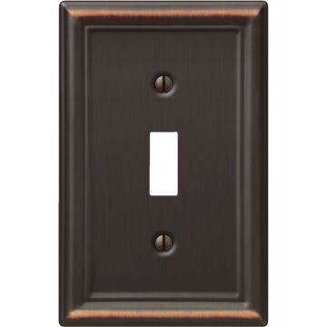 Amerelle Chelsea 1-Gang Steel Toggle Opening Wall Plate (Aged Bronze)