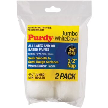 Purdy White Dove 4-1/2 in. x 1/2 in. Nap Jumbo Mini Woven Fabric Roller Cover (2 pk)