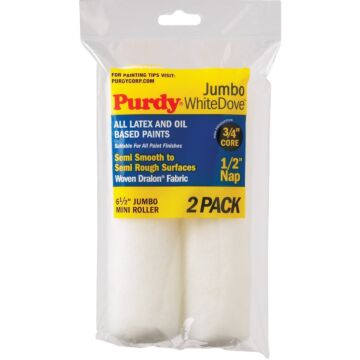 Purdy White Dove 6-1/2 in. x 1/2 in. Nap Jumbo Mini Roller Cover (2 pk)