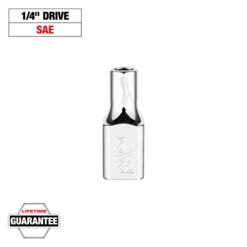 Milwaukee 1/4" Drive 5/32" SAE Deep Socket with FOUR FLAT™ Sides