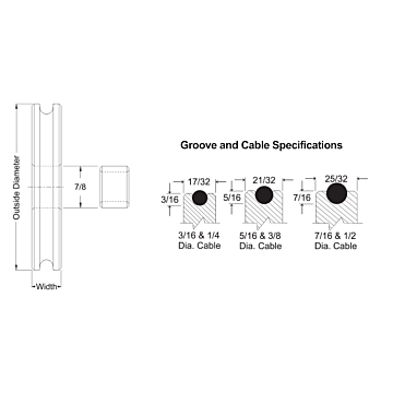 Wire Rope Pulley 4" OD 25/32 W