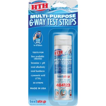 HTH Pool Care 6-Way Test Strips (30-Count)