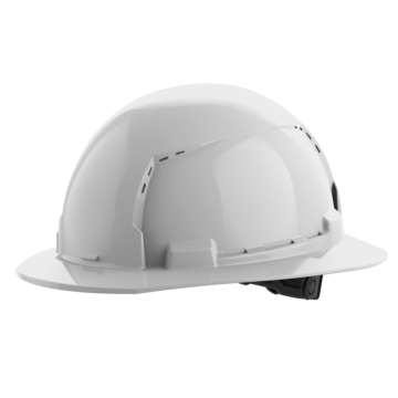Milwaukee BOLT™ White Full Brim Vented Hard Hat w/6pt Ratcheting Suspension (USA) - Type 1, Class C